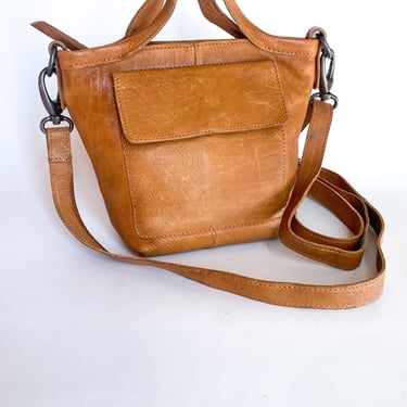 Modern Latico Tan Leather Mini Crossbody Bag
