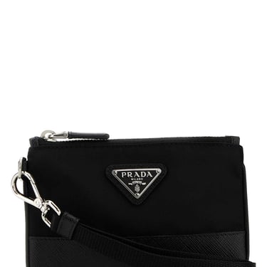 Prada Men Black Nylon And Leather Wallet