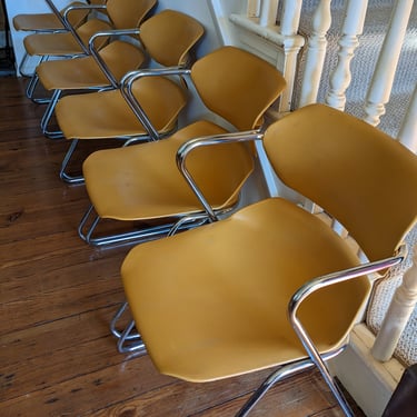 Set of six Mid Century Acton Stacker Chairs. 