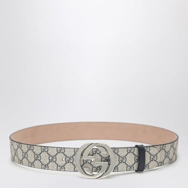 Gucci Gg Supreme Fabric Belt With Gg Buckle Men