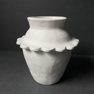 White Scallop Vase