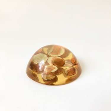 Vintage 1972 Lucite Penny Paperweight 