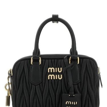 MIU MIU WOMAN Black Nappa Leather Handbag