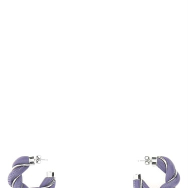 Bottega Veneta Women Lilac Nappa Leather And 925 Silver Earrings