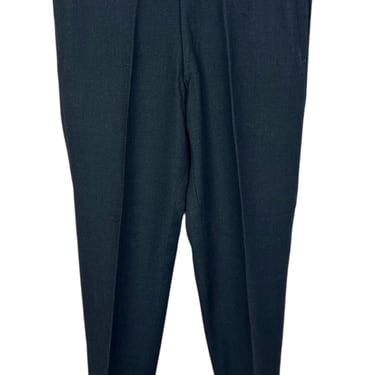 Vintage 1960s Dark Blue Wool Flannel Pants ~ 30.5 Waist ~ Glen Plaid ~ Trousers ~ Mod / Rockabilly 