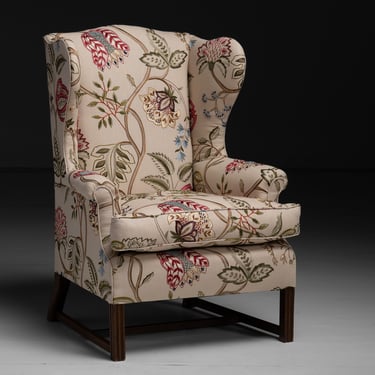 Wingback in Embroidered Linen by Pierre Frey