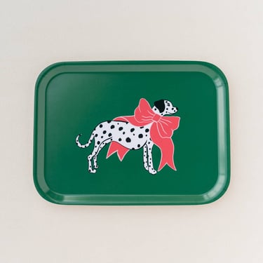 Dalmatian with Bow Bent Birch/Melamine Serving Tray Platter