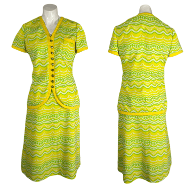 1970’s Two Piece Lemon Lime Suit Size M
