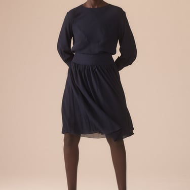 Chanel Navy Silk Dress