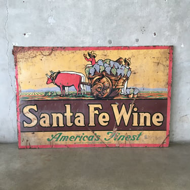 Rare 1950's Santa Fe Wine Sign