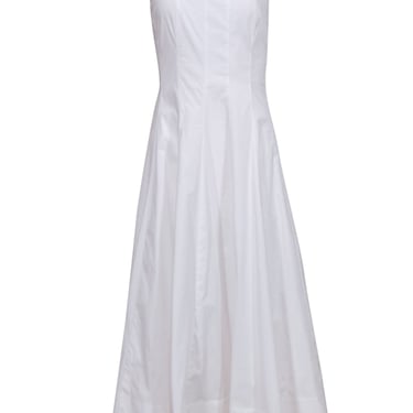Staud - White Cotton Scoop Neck Sleeveless Maxi Dress Sz 12