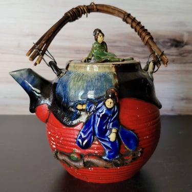 Sumida Gawa Tea Kettle - Japanese Pottery 