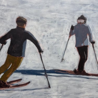 Skiers #11  | Original Painting on Canvas, 36 x 24 