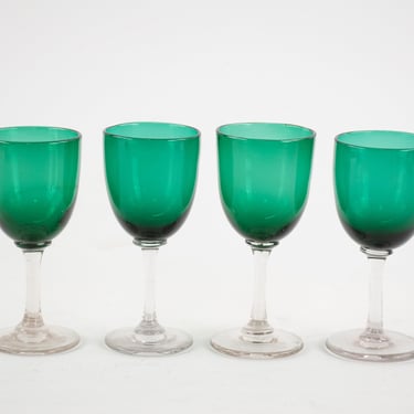 Set of Four Bristol Wine Glasses 