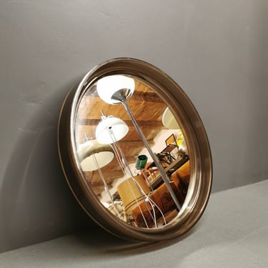 Space Age Plastic Brown Wall Mirror, Mid Century Wall Mirror, Made In Yugoslavia 70's, MCM Design, Vintage Mirror Wall Decor 