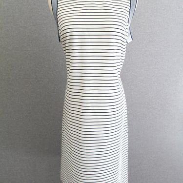 1970s - Navy Blue - Stripe - Nautical - Summer - by Lady Carol - Estimated size 14/16 