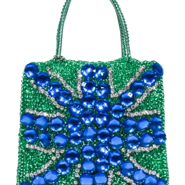 Anteprima - Green Coil Bag w/ Blue Beaded Front Handbag