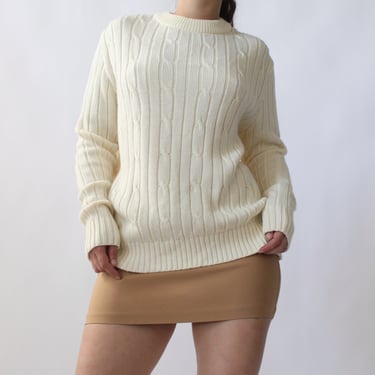 Vintage Cream Cable Knit Sweater