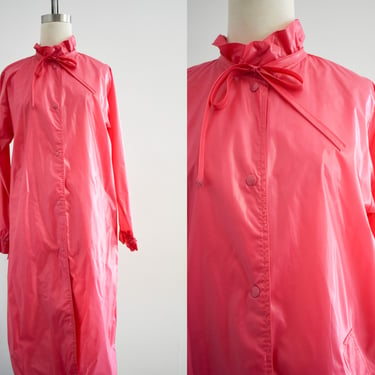 1980s Aqua-Sheen Long Pink Raincoat 