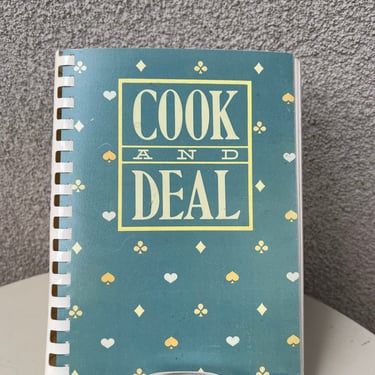 Vintage 1982 Cook and Deal cookbook & bridge card hands by DJ Cook paperback 