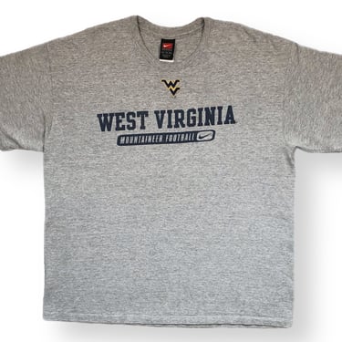 Vintage 90s Nike University of West Virginia Mountaineer Football Swoosh Logo T-Shirt Size XL 