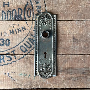 Antique Pressed Steel Salvaged Door Push Plate 