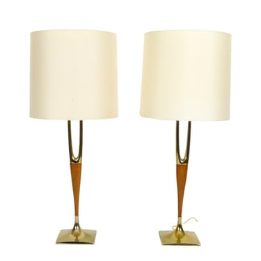 Pair of "Wishbone" Table Lamps by Laurel