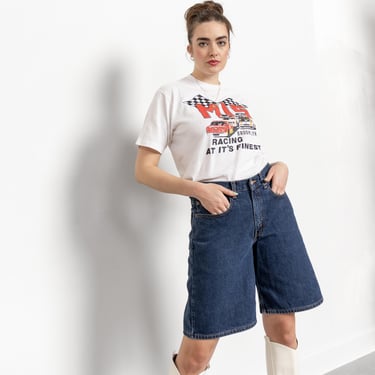 DENIM SHORTS LEVIS Vintage Denim High Waist Baggy Longline Jorts Loose Fit / 43 Inch Hips / Size 9 10 If Baggy 