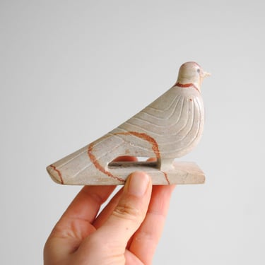 Vintage Hand Carved Soapstone Bird Figurine Made in Chile 