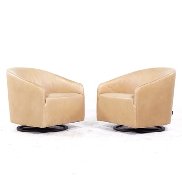 Minotti Portofino Swivel Lounge Chairs - Pair - mcm 