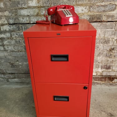 Super Mod Bright Red File Cabinet 1970s