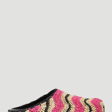 Marni X No Vacancy Women Fussbet Sabot Raffia Mules