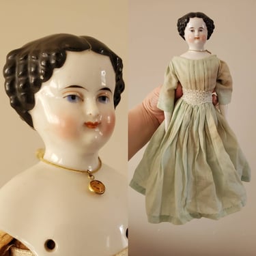 Antique China Head Lowbrow Doll with Visible Part - Antique German Dolls - Collectible Dolls 12