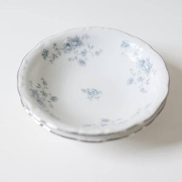 Pair of Vintage Blue Floral Dip/ Butter Bowls 