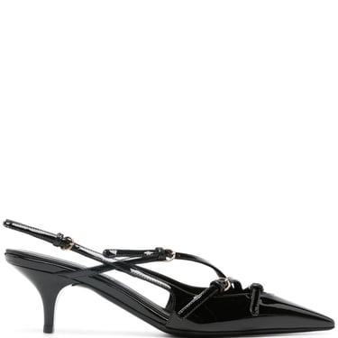 Miumiu Women Patent Leather Slingbacks With Buckles