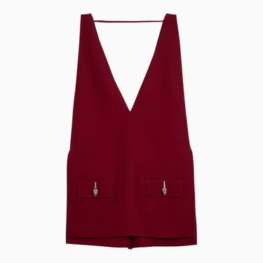 Gucci Short Jumpsuit With Deep Neckline Red Women