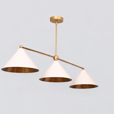 POOL TABLE or COUNTER top  Enameled  Brass Pendant Lights 