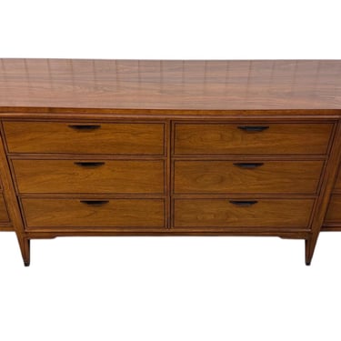 Mid-Century Modern Kent Coffey Tempo 12-Drawer Walnut Dresser 