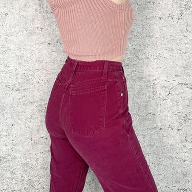90's Vintage Magenta High Rise Petite Jeans / Size 24 