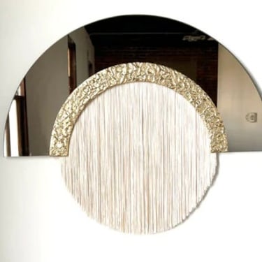 TEXTURED Modern Mirror “Aura”-fringe mirror, entryway mirror, tinted mirror 