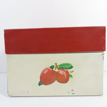 Vintage Flower Metal Recipe Box -  Hallmark Floral Pattern Tin Box 