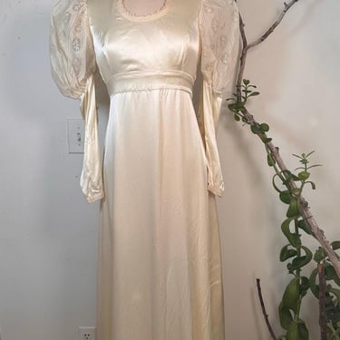 Vintage GUNNE SAX Cream DRESS | Prairie Dress| 70s cottage-core Boho bride | 