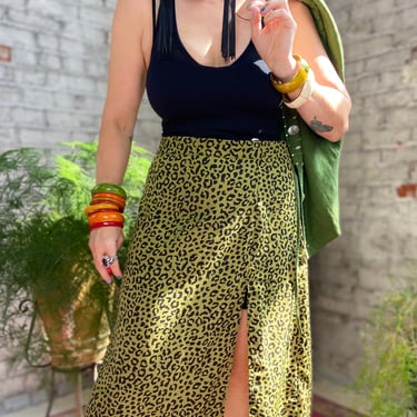 Cheetah Print Skirt with Slit 