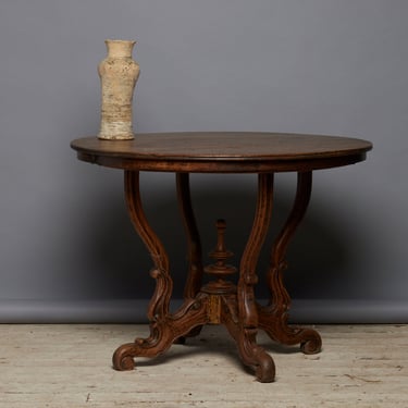 Mid 19th Century Victorian Center Table from Sumatra with a Single Board Top