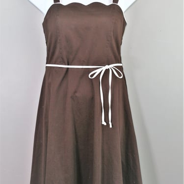 Hershey's Kiss - Brown Sundress - Cotton - Circa 1970-80 - by R&K - Marked size 16 