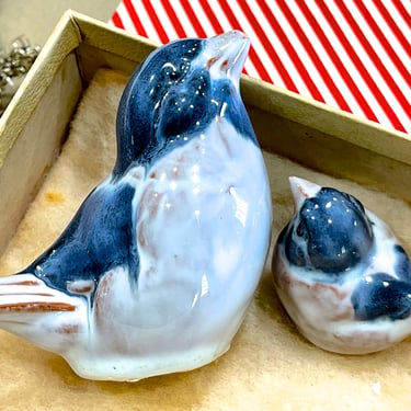 VINTAGE: 2pcs - Ceramic Bird Figurines - Dissing Keramik Birds - Denmark Birds - Handcrafted - SKU 