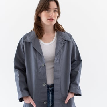 Vintage Grey Chore Coat | Unisex Cotton Utility Work Jacket | Made in Italy | M L | IT447 