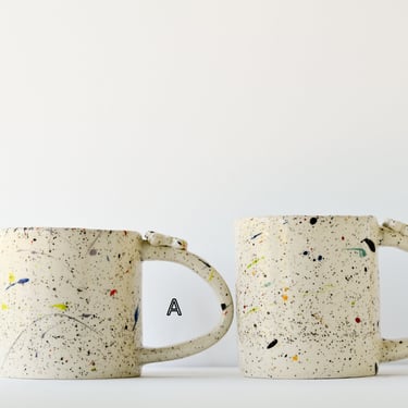 Splatter Mugs with white speckled clay - Handmade Ceramic Mugs 