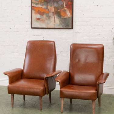 Italian Leather Vintage Armchair