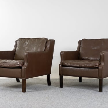 Danish Modern Leather Lounges - (D1048) 